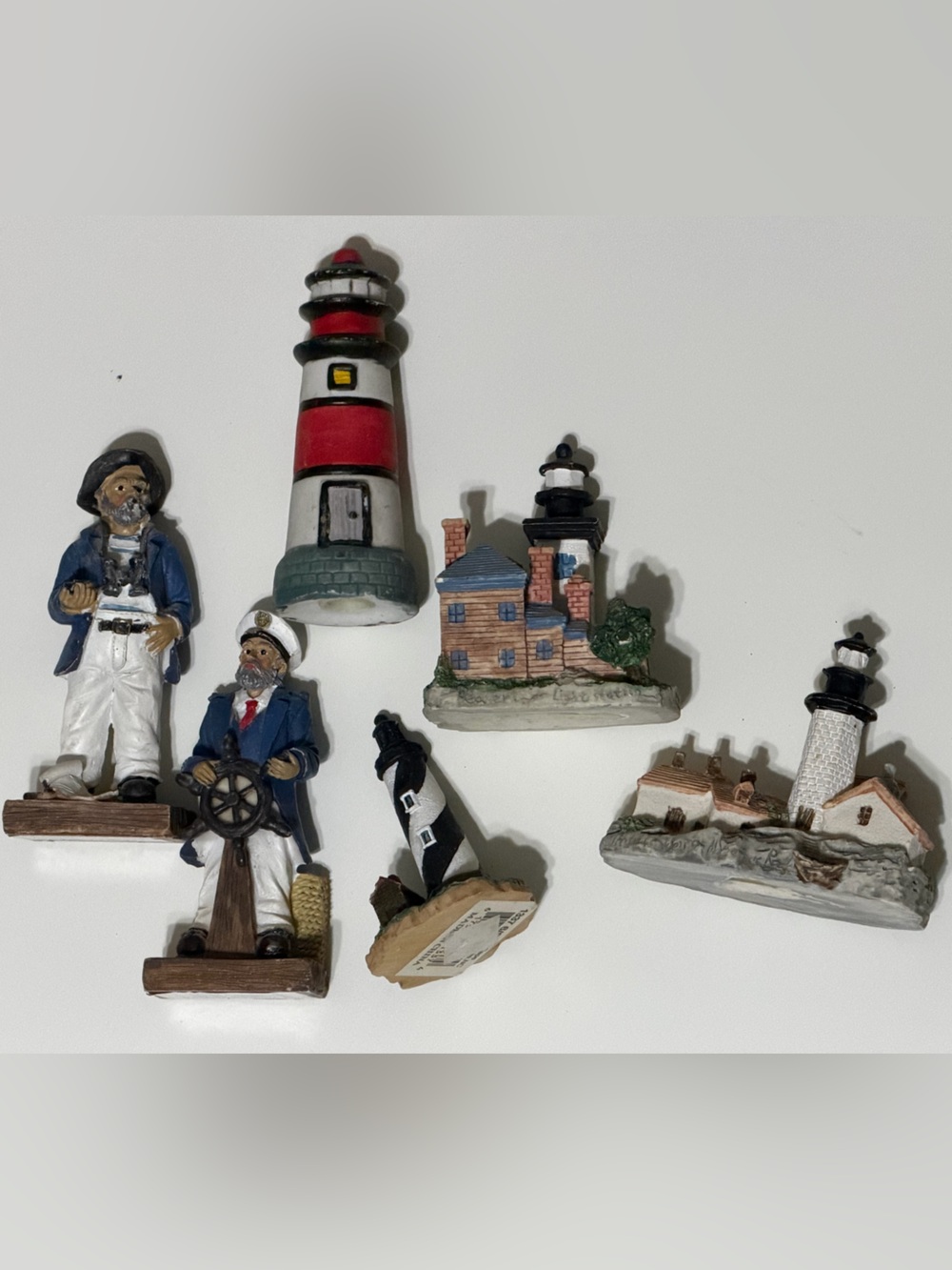 Vintage Nautical Figurine Lot - Lighthouses, Sea Captains
